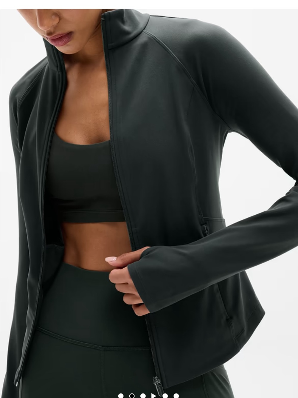 Athleta Dark Green Full-Zip Performance Jacket size medium